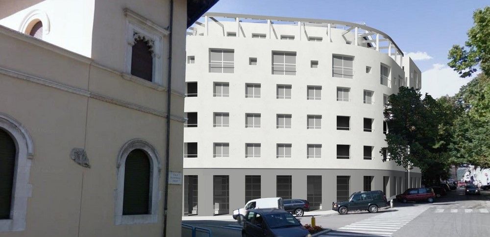 Condominio Piazzetta delle Acacie L'Aquila realizzato con i laterizi della SIAI
