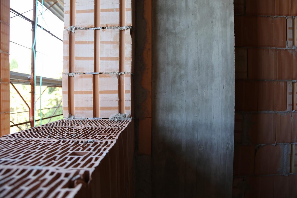 cantiere casa privata ad Ortona Chieti realizzata con i laterizi della SIAI