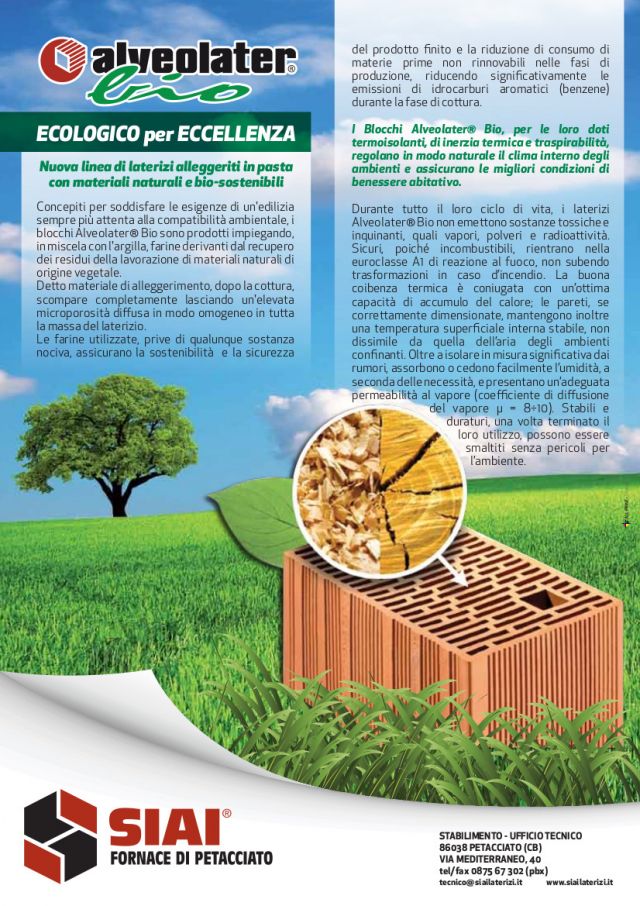 copertina Alveolater SIAI laterizi Petacciato in Molise
