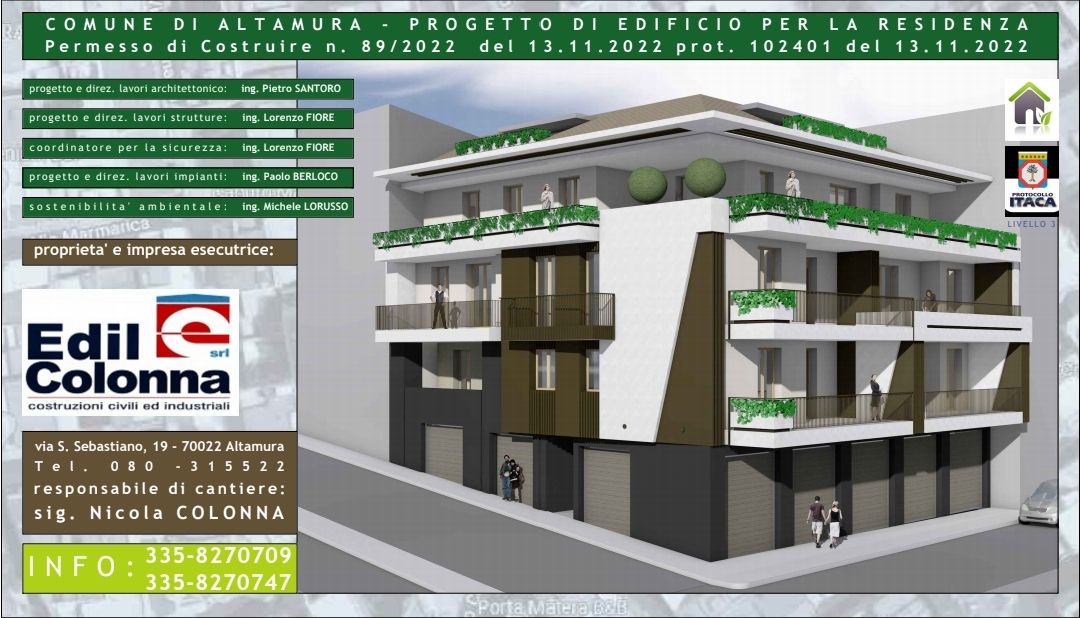 rendering edificio residenziale Altamura Bari realizzato con i laterizi POROTON della SIAI